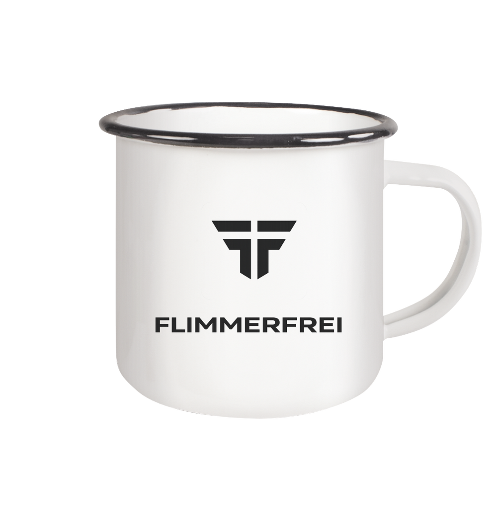 FLIMMERFREI Collection - Emaille Tasse (Black)